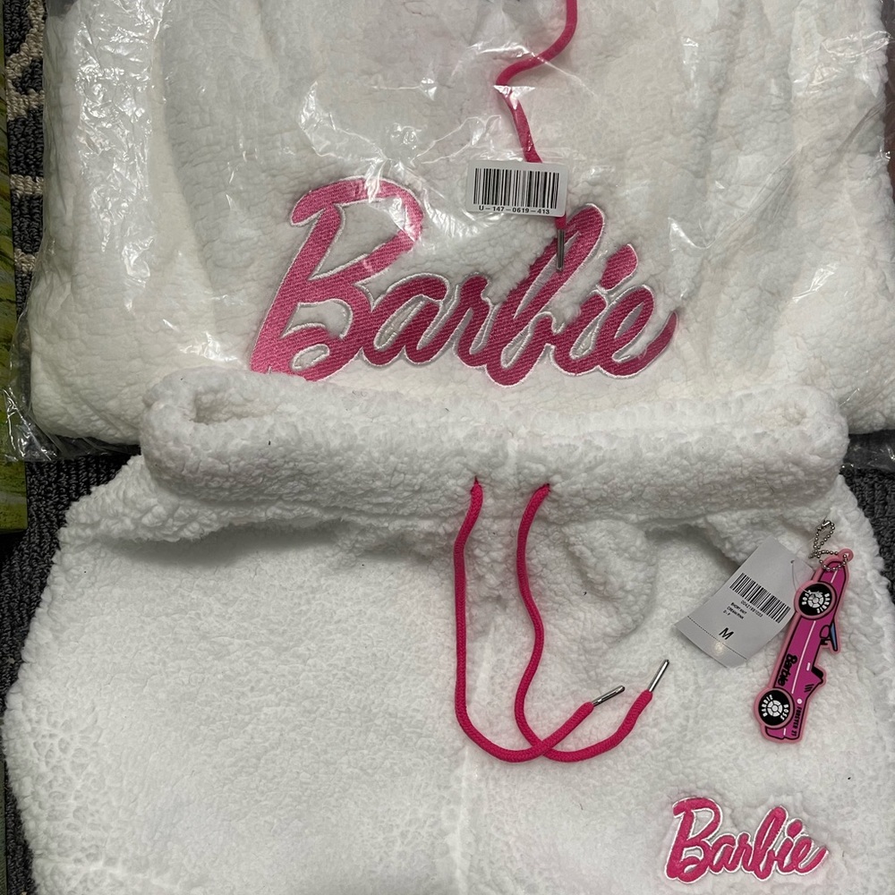 Forever 21 x Barbie sherpa hoodie and shorts set